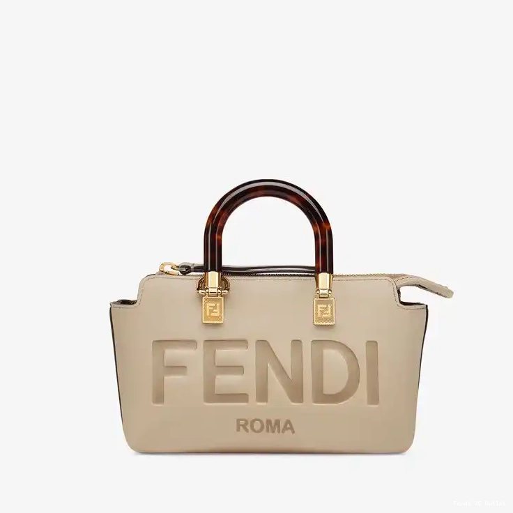 HOT Grey By Logo Boston In ROMA Leather The Bag Mini Calf Fendi Way 0508
